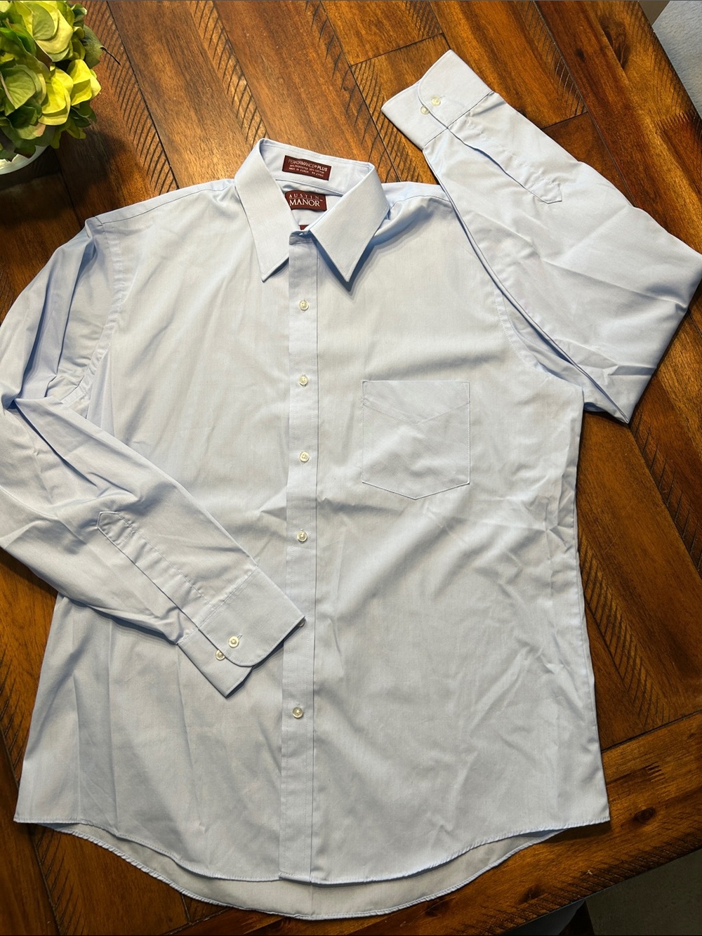 Austin Manor Performance Plus Light Blue Men's Dress Shirt - 16. 34/35